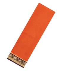 Orange Woven Mysore Silk Saree With Contrast Zari Border-MS3786