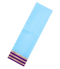Turquoise Woven Mysore Silk Saree With Contrast Zari Border-MS3871