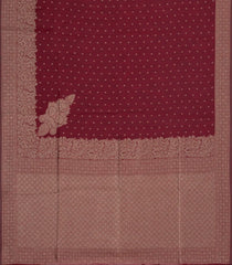 Maroon Woven Art Linen Saree With Flower Motifs-BL5656