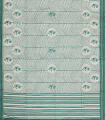 Green Printed Synthetic Tussar Silk Saree With Contrast Border-SY0145