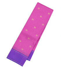Bubblegum Pink Handloom Kanchipuram Silk Saree With Zari Stripes-KA15115