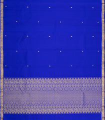 Blue Handloom Kanchipuram Silk Saree With Zari Buttas & Border-KA16177