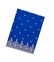 Blue Woven Synthetic Blended Saree With Embroidered Motifs-EN2008