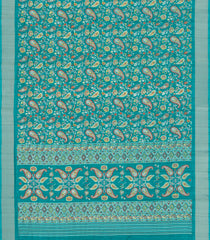 Turquoise Printed Synthetic Dola Silk Saree With Zari Border-BL5721
