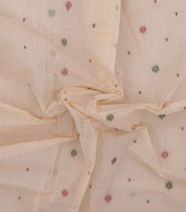 Cream Handloom Bengal Cotton Saree With Floral Motifs-BG2002