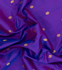 Purple Handloom Gadwal Silk Saree With Buttas & Contrast Temple Border-GA0299