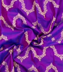 Purple Woven Pure Silk Saree With Floral Zari Motifs-EC2587