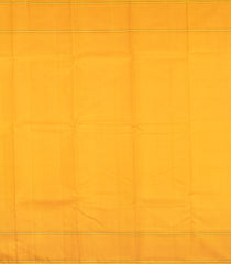 White Handloom Korvai Kanchipuram Silk Saree With Mustard Silk Border-KA16669