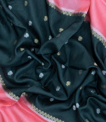 Teal Woven Blended Viscose Saree With Zari Buttas-BL5626