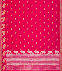 Hot Pink Woven Synthetic Dola Silk Saree With Lion Motifs -BL4439
