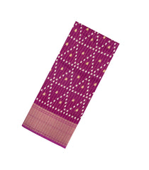 Magenta Printed Synthetic Dola Silk Saree With Motifs & Zari Stripes-SY0420