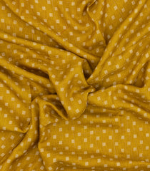 Mustard Printed Synthetic Moss Chiffon Saree With Checks-BL5734
