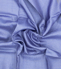 Steel Blue Woven Tussar Silk Saree With Checks & Dotted Motifs-TU3575
