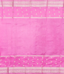 Hot Pink Woven Banarasi Poona Silk Saree With Checks & Buttas-BP1001