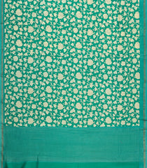 Sea Green Printed Chanderi Cotton Saree With Floral Motifs-CC1742