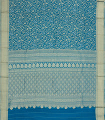 Cyan Woven Mysore Silk Saree With Peacock Vine Motifs-MS3303