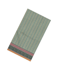 Shadow Green Handloom Village Cotton Saree With Checks & Buttas-VC1631