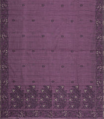 Lilac Printed Synthetic Dupion Saree With Floral Motifs-BL6036