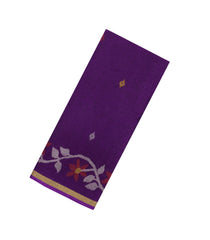 Purple Printed Blended Erode Cotton Saree With Zari Border-SY0456