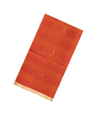 Red Woven Kora Soft Silk Saree With Stripes & Zari Border-SO4748