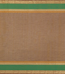 Olive Green Handloom Silk Cotton Saree With Checks-SC4211