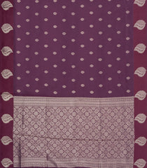 Burgundy Woven Blended Aura Saree With Zari Buttas & Zari Border-BL5810