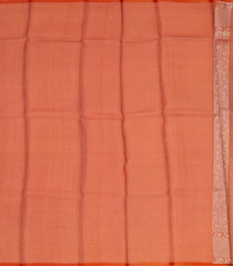 Mustard & Red Handloom Banarasi Organza Silk Saree With Floral Motifs-BE1674