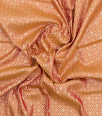 Peach Woven Art Dupion Saree With Floral Zari Motifs-BL5902