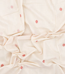Off White Handloom Bengal Cotton Saree With Floral Buttas-BG1564