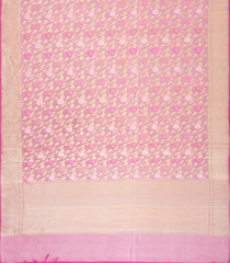 Baby Pink Handloom Organza Soft Silk Saree With Floral Motifs-SO4117