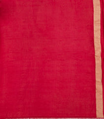 Red Woven Synthetic Satin Saree With Floral Zari Motifs-BL4859