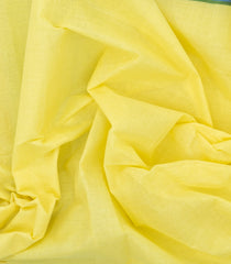 Yellow Handwoven Bengal Cotton Saree With Green Border-BG1497