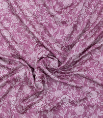 Pink Printed Chanderi Cotton Saree With Zari Border-CC1633
