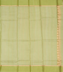 Cardamom Green Handloom Banarasi Organza Silk Saree With Floral Motifs-BE1662