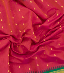 Red Handloom Gadwal SICO Saree With Cotton Body & Silk Border-GA0392