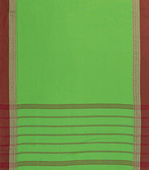 Light Green Woven Bengal Cotton Saree With Contrast Border-BG1649