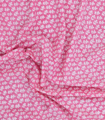 Baby Pink Printed Jaipur Cotton Saree With Floral Motifs-JC1601