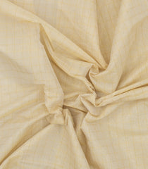Off White Handloom Kerala Cotton Saree With Zari Checks-KEC1024