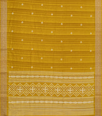 Mustard Printed Synthetics Dola Zari Lining With Jacquard Zari Border-BL5168