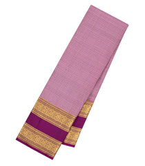 Lilac Handloom Kanchipuram Silk Saree With Zari Checks-KA16260