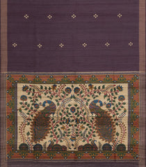 Lilac Handloom Dupion Silk Saree With Buttas & Printed Pallu-DS0556