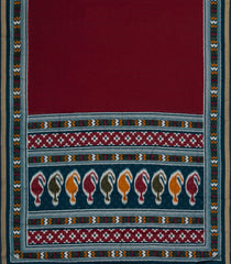 Maroon Printed Chanderi Cotton Saree With Zari Border-BL5489