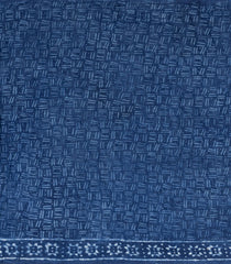 Indigo Printed Jaipur Cotton Saree With Floral Motifs-JC1529