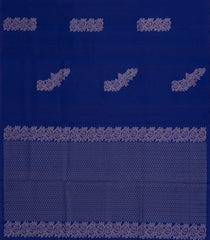 Dark Blue Handloom Soft Silk Saree With Floral Zari Motifs-SO4352