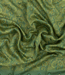 Green Printed Tussar Silk Saree With Floral Motifs-TU3627