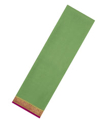 Cardamom Green Woven Mysore Silk Saree With Contrast Zari Border-MS3318