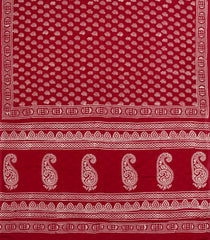 Crimson Printed Jaipur Cotton Saree With Floral Motifs-JC1802
