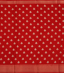 Red Printed Synthetic Dola Silk Saree With Motifs & Zari Stripes-SY0449
