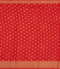 Red Printed Synthetic Dola Silk Saree With Motifs & Zari Stripes-SY0442