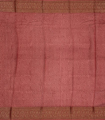 Dusty Pink Handloom Chanderi Cotton Saree With Printed Floral Motifs